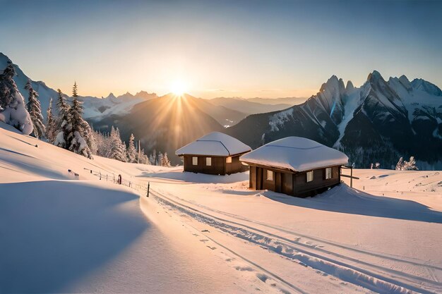 Eine Hütte in den Bergen