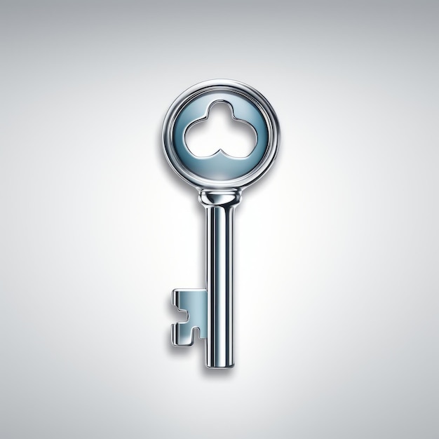 eine Illustration eines Schlüssels auf grauem Hintergrund