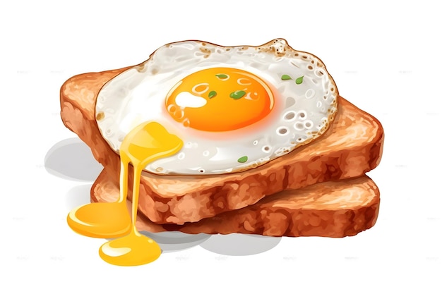 Eine Illustration eines Spiegeleis auf Toast