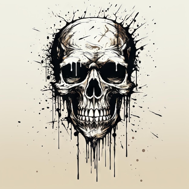 Eine Illustration eines Totenkopf-Kunstdesigns