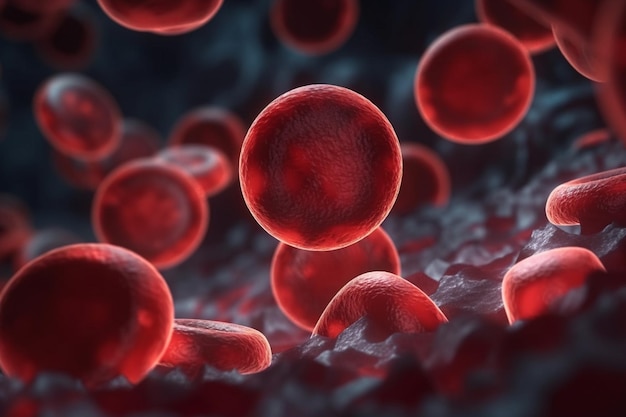 Eine Illustration roter Blutkörperchen in einer Blutzelle.