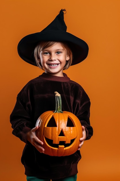 Eine Illustration von Kindern, die ein Halloween-Kostüm tragen. KI-generiert