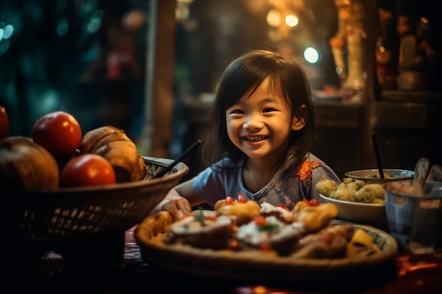 Eine indische Familie in einem traditionellen Sari zündet eine Öllampe an und feiert Diwali oder Deepavali-Fest.