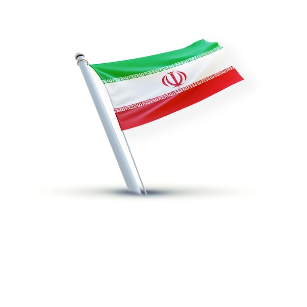 Eine iranische Flagge auf weißem Hintergrund für soziale Medien