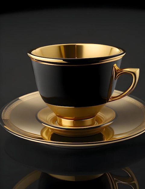 Foto eine kaffeetasse mit einem griff an der oberseite und eine schüssel mit dunklem hintergrund