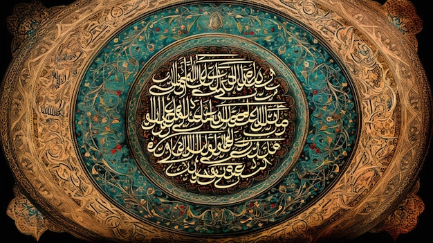 Eine Kalligraphie des Namens des Korans