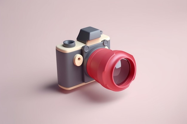 Eine Kamera mit roter Kappe drauf