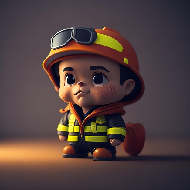 Eine Karikatur eines Feuerwehrmanns, der eine Feuerwehruniform trägt.