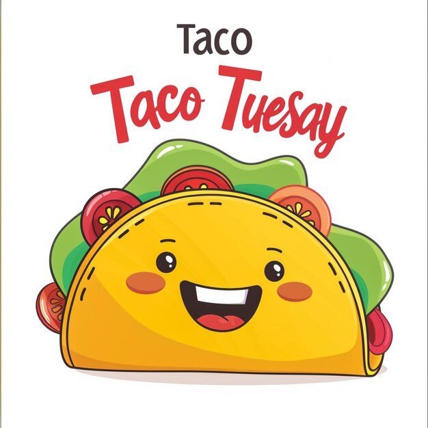 eine Karikatur von einem Taco mit der Aufschrift Taco Tuesday