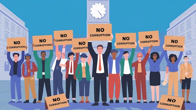 eine Karikatur von Leuten, die Schilder halten, die sagen: "Keine Rechte"