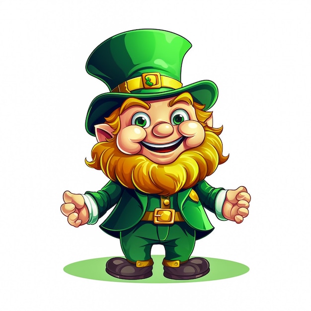 Eine Karikaturfigur des St. Patricks-Tages, die mit dem Daumen nach oben zeigt und über ein Schild späht