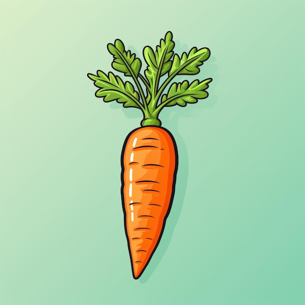 eine Karotte mit grünen Blättern