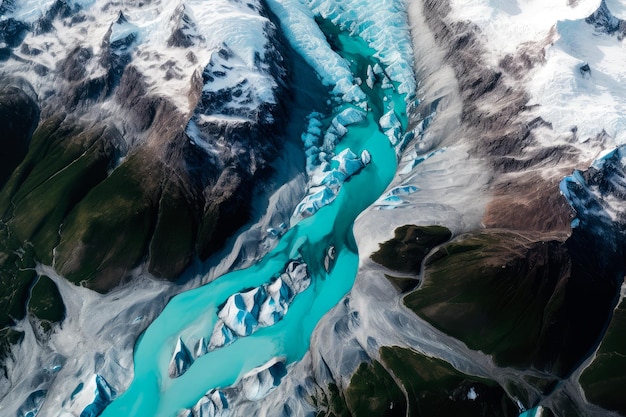 Eine Karte der Gletscher des Gletschers