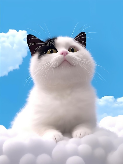 Eine Katze auf einer Wolke