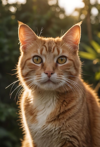 eine Katze, die auf die Kamera schaut