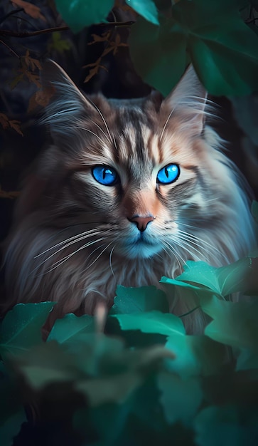 Eine Katze mit blauen Augen