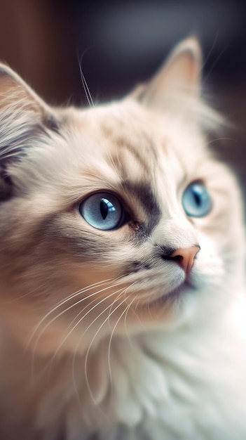 Eine Katze mit blauen Augen