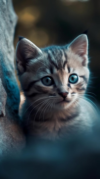 Eine Katze mit blauen Augen