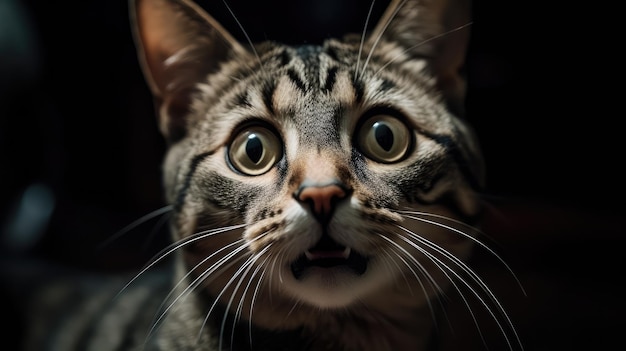 Eine Katze mit einem schwarz-braunen Gesicht