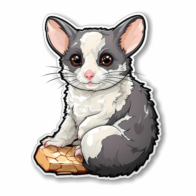 eine Katze mit einem Stück Essen, auf dem steht: "Die Katze sitzt auf einem Stück Brot".