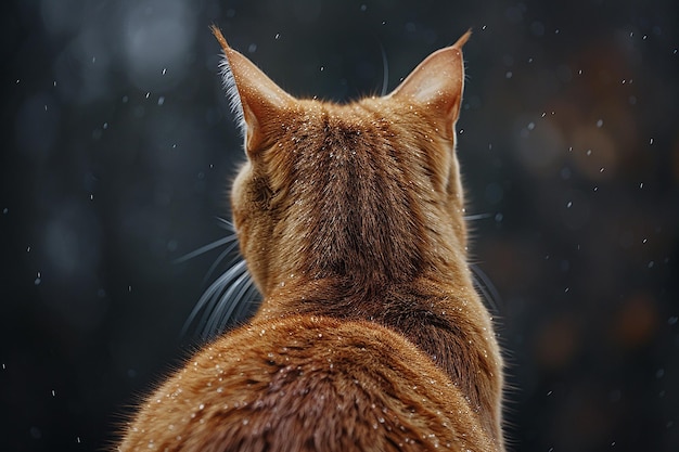 eine Katze mit langen Schnurrbart, die auf die Kamera schaut