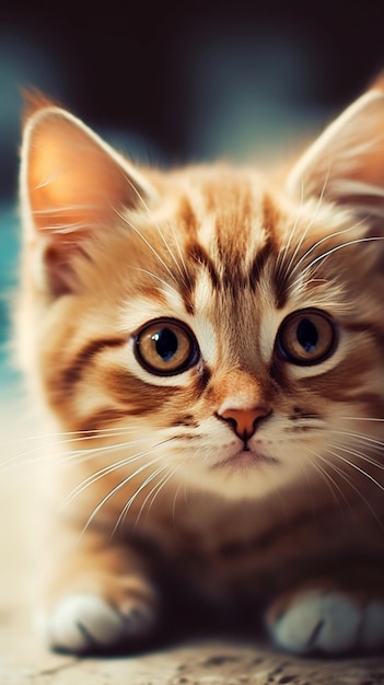 Eine Katze mit langen Schnurrhaaren blickt in die Kamera