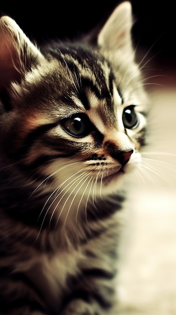 Eine Katze mit langen Schnurrhaaren