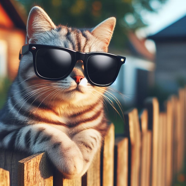 Eine Katze mit Sonnenbrille