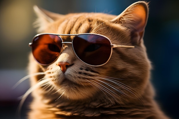 Eine Katze mit Sonnenbrille