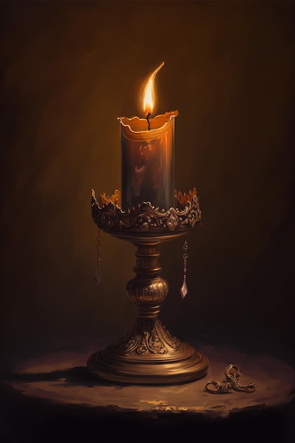 Eine Kerze, die im Dunkeln leuchtet