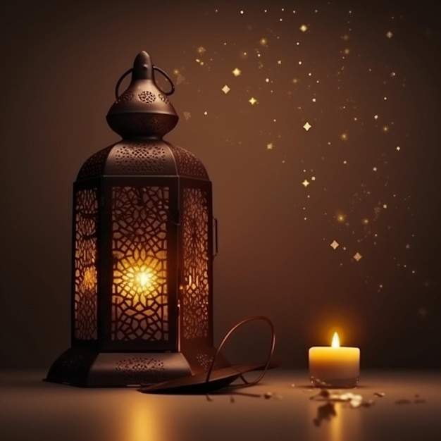 Eine Kerze wird neben einer Laterne angezündet, auf die das Licht scheint.