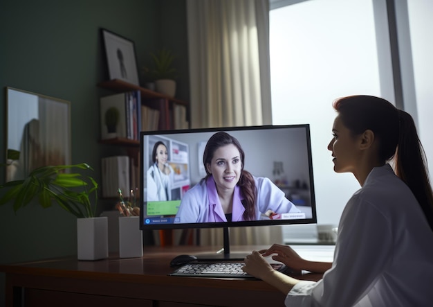 Eine KI-gesteuerte Telemedizin-Konsultation läuft derzeit und demonstriert die Fernunterstützung der Gesundheitsversorgung während der Behandlung