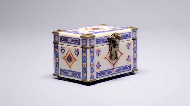 Eine kleine dekorative Schachtel mit einem Griff, auf dem „Love“ steht