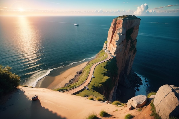 Eine Klippe an der Küste Portugals