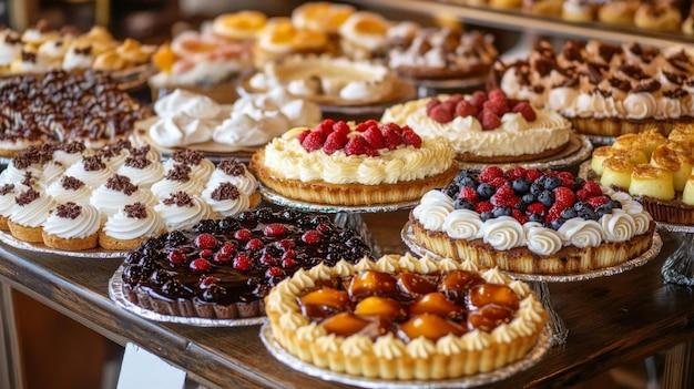 Eine köstliche Auswahl an frisch gebackenen Kuchen und Gebäck
