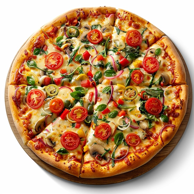 Eine köstliche Pizza mit weißem Hintergrund