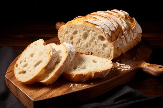 Eine köstliche Scheibe Ciabatta-Brot auf der Ausstellung