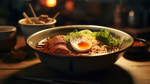 eine köstliche Schüssel Ramen-Rindfleisch