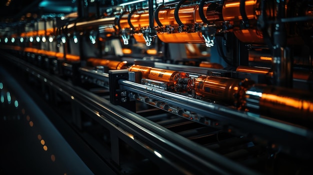 Foto eine komplizierte anordnung von hydraulikrohren in einer modernen industrie