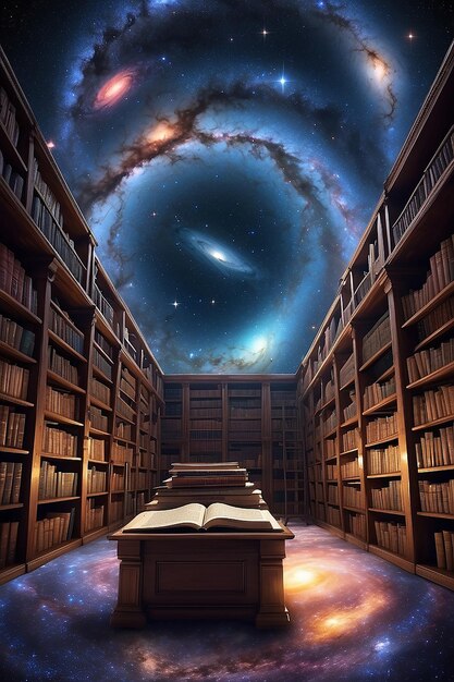 Eine kosmische Bibliothek, die das Wissen über mehrere Galaxien enthält