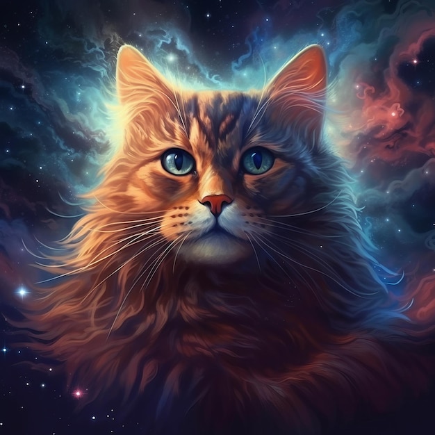 Eine kosmische Katze im Weltraum