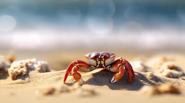 Eine Krabbe am Strand Generative Ai