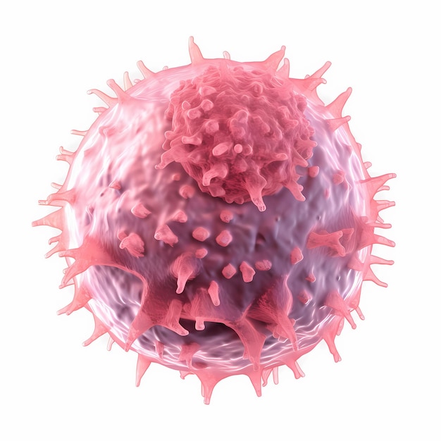 Eine Krebszelle auf weißem Hintergrund