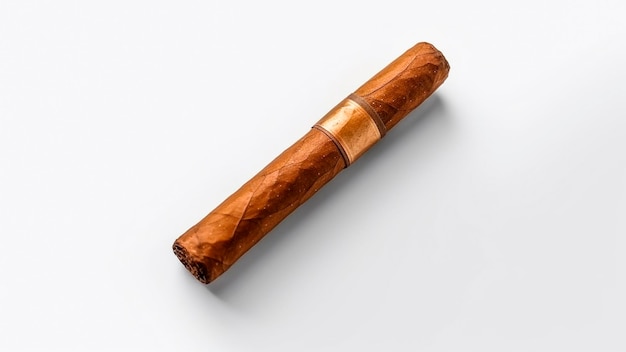 Eine kubanische Zigarre auf weißem Hintergrund