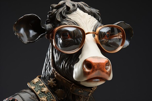 Eine Kuh mit KI-Brille