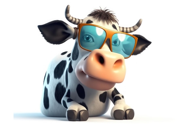 Eine Kuh mit Sonnenbrille und eine Sonnenbrille