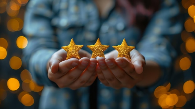 Eine Kundenzufriedenheitsumfrage wird durchgeführt Es ist gut 5 Sterne das beste Produkt und Service Es ist eine ausgezeichnete Garantie Positive Bewertung 5 Sterne Service und Zufriedenheit