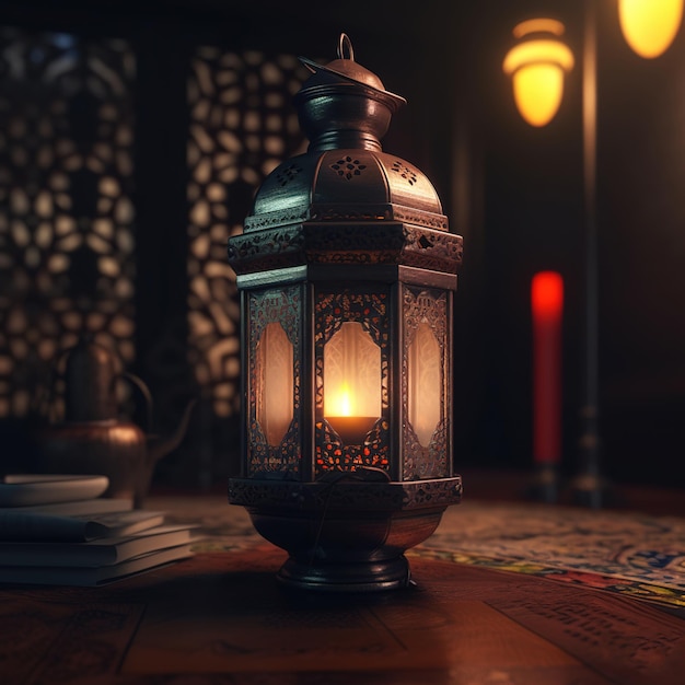 Eine Lampe mit dem Wort Ramadan darauf