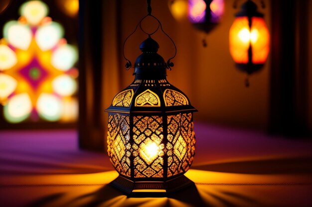 Eine Lampe mit dem Wort Ramadan darauf