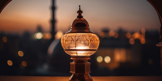 Eine Lampe mit der Aufschrift „eid al-fitr“ darauf